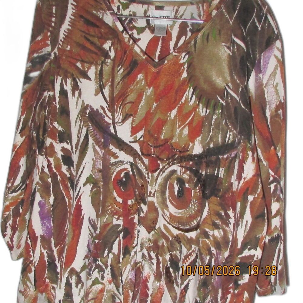 CHICOS Animal graphic blouse